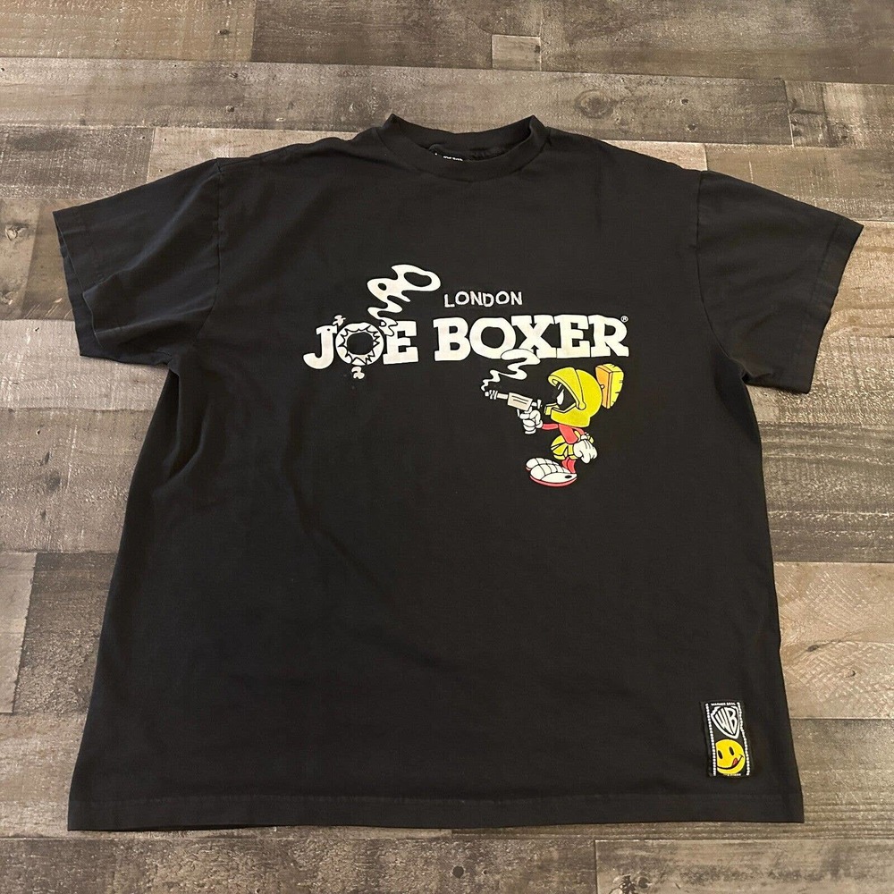 VTG Joe Boxer London Marvin the Martian Warner Bros T Shirt Black One Size L/XL